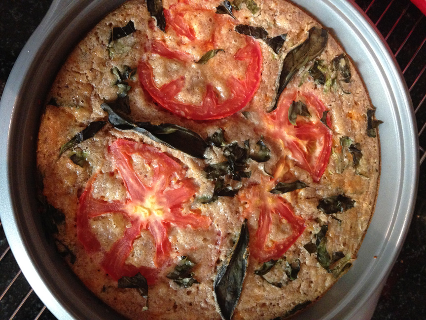 Quiche: Market ingredients: leeks and basil